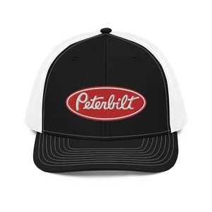 Peterbilt Diesel Richardson Embroidered Trucker Hat Cap, black and white